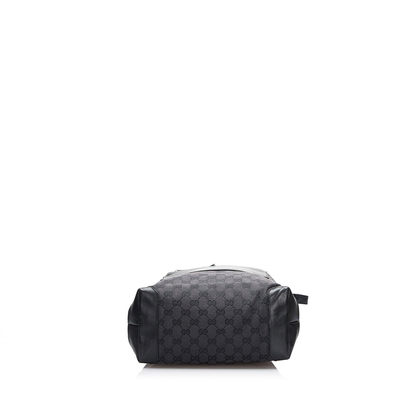 Gucci Black Leather Canvas Tote Style 35
