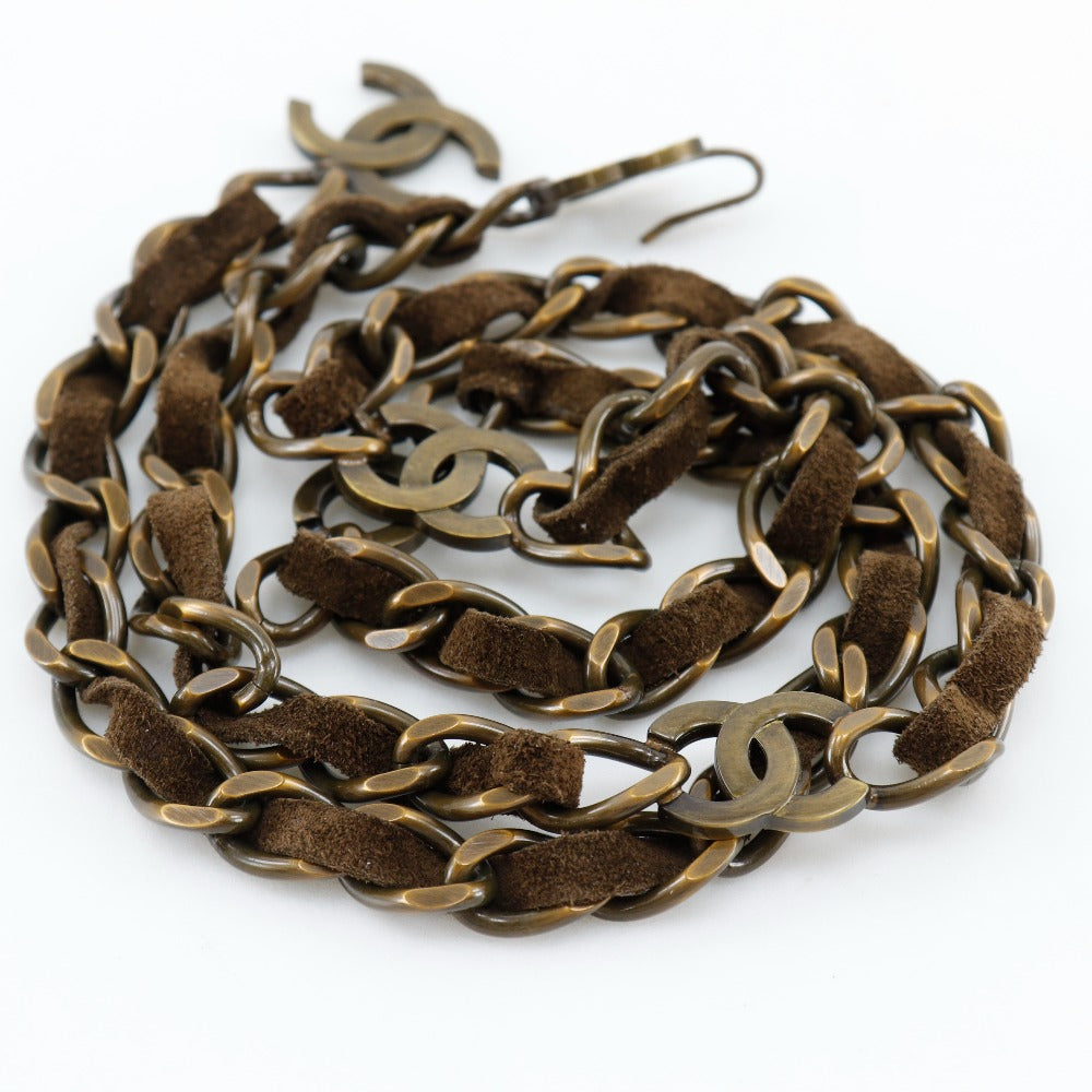 Chanel Chain Belt Gold Plated Suede Classic Flap Tote