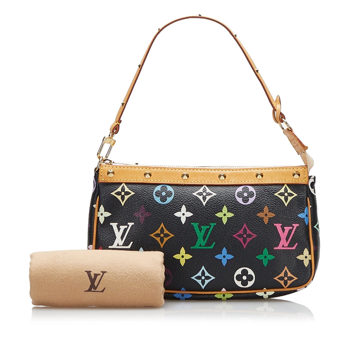Louis Vuitton Pochette Accessoires Black Multicolor Monogram Clutch