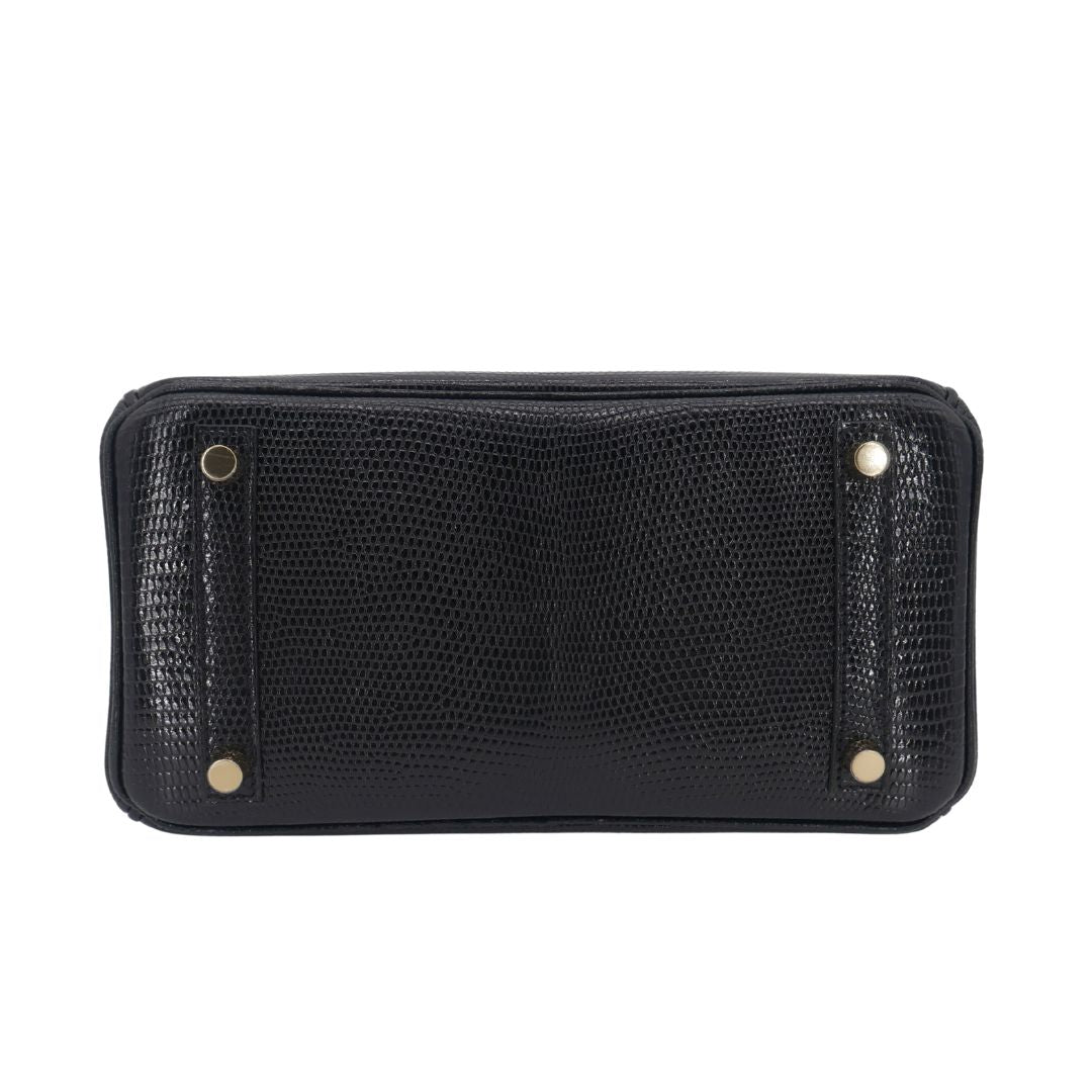 Hermes25cm Birkin Black Lizard Gold Hardware