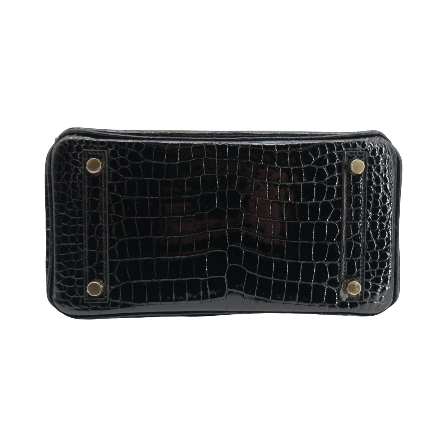 Hermes25cm Birkin Black Shiny Porosus Crocodile Gold Hardware