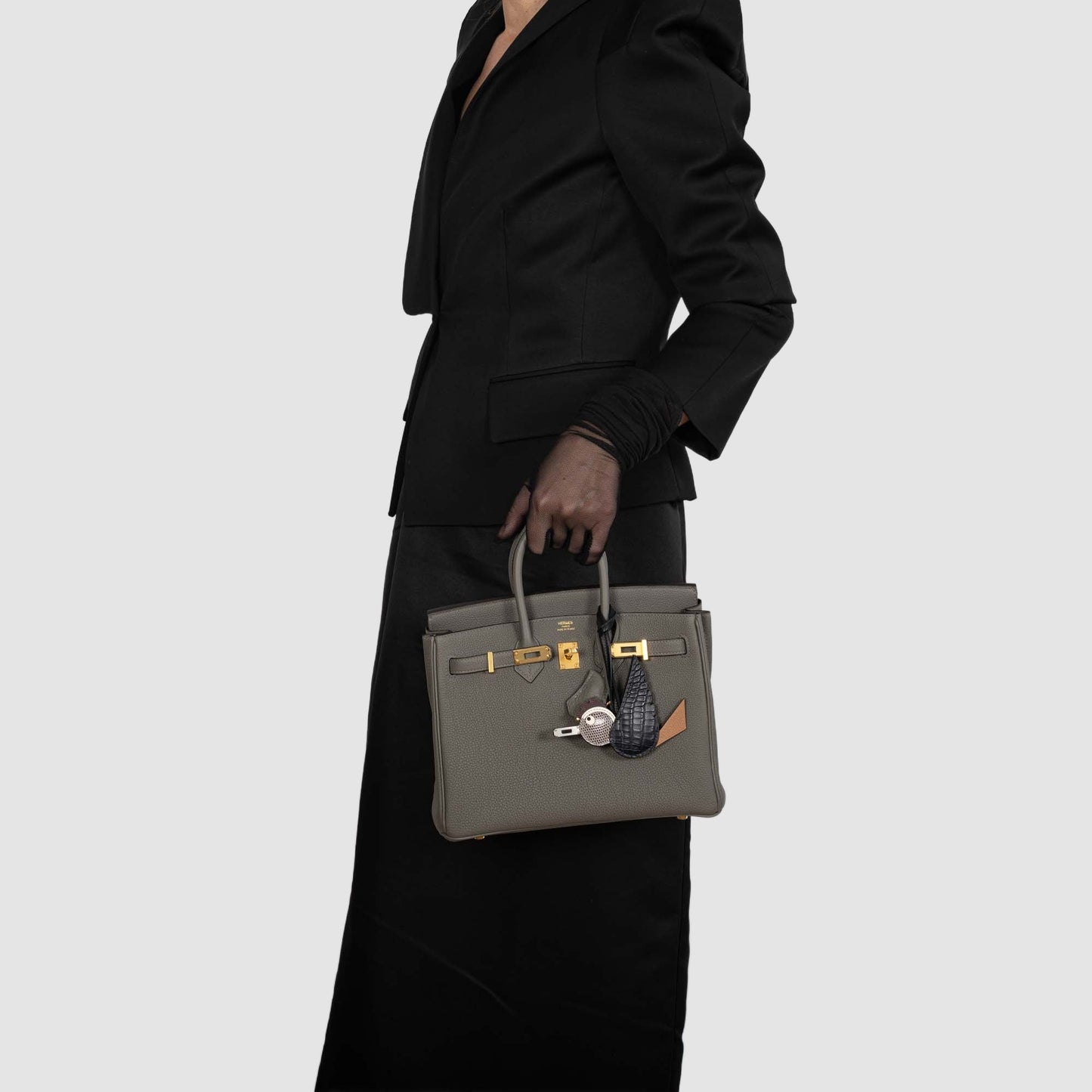 HermesBirkin 25 Gris Meyer Togo Gold Hardware