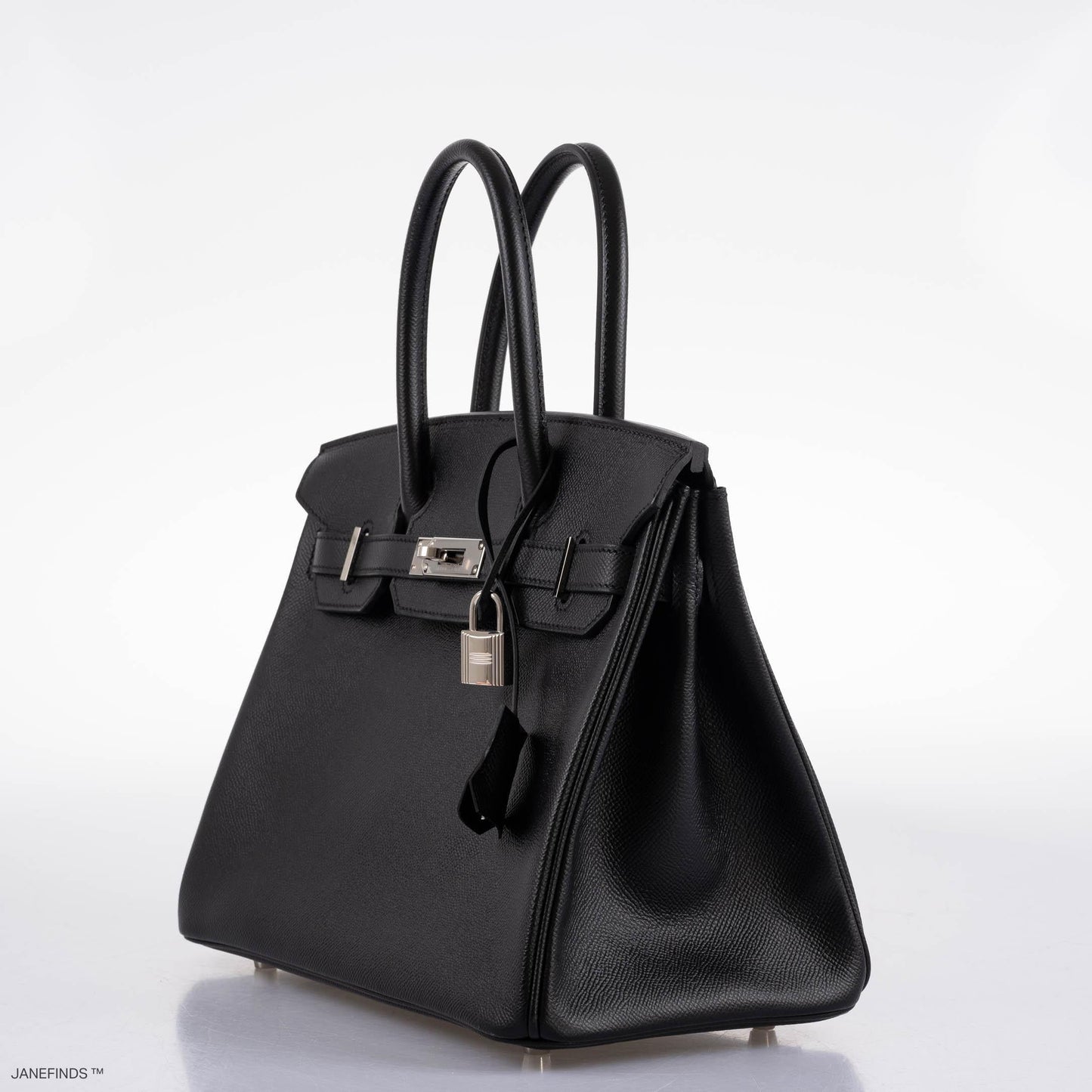 HermesBirkin 30 Black Epsom with Palladium Hardware - 2019, D