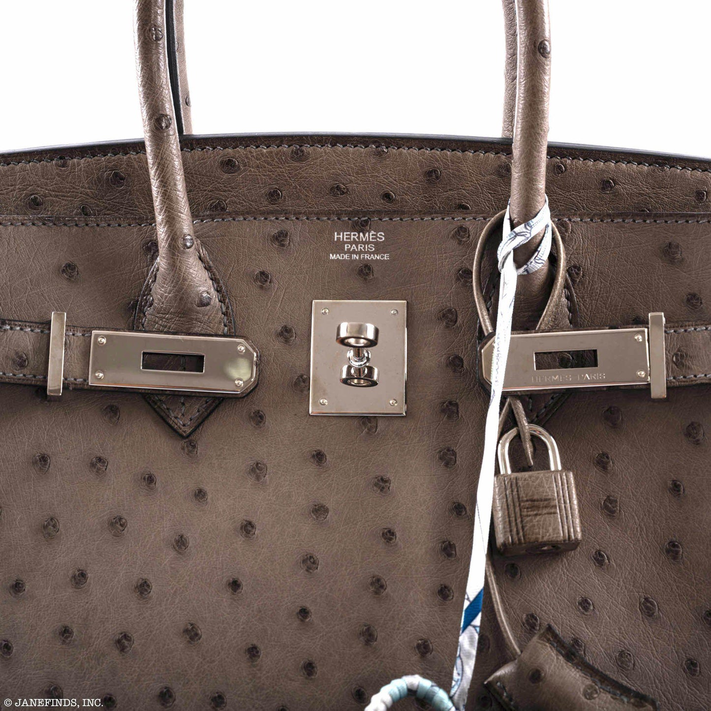 HermesBirkin 30 Gris Tourterelle Ostrich Palladium Hardware