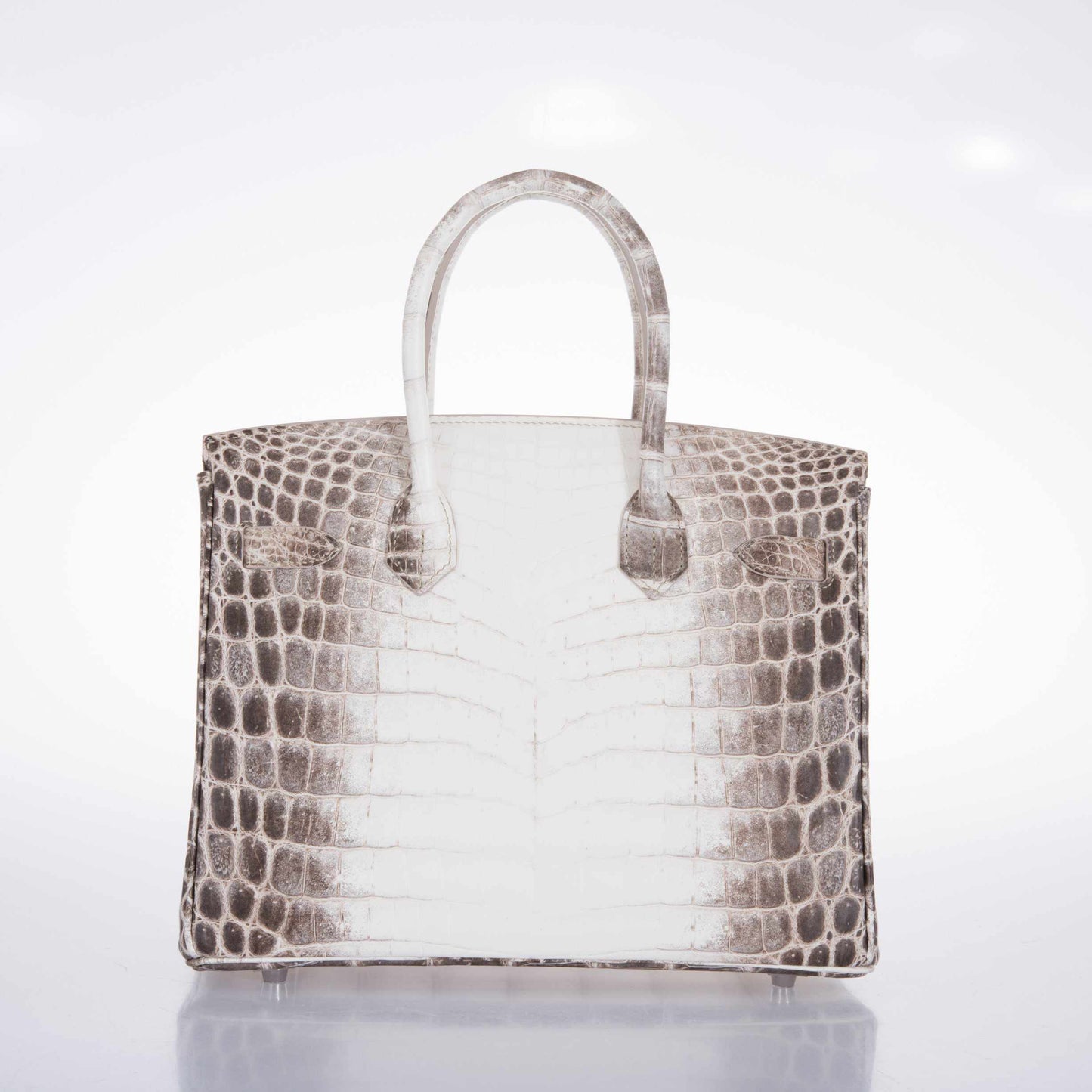 HermesBirkin 30 White Himalayan Niloticus Crocodile Palladium Hardware