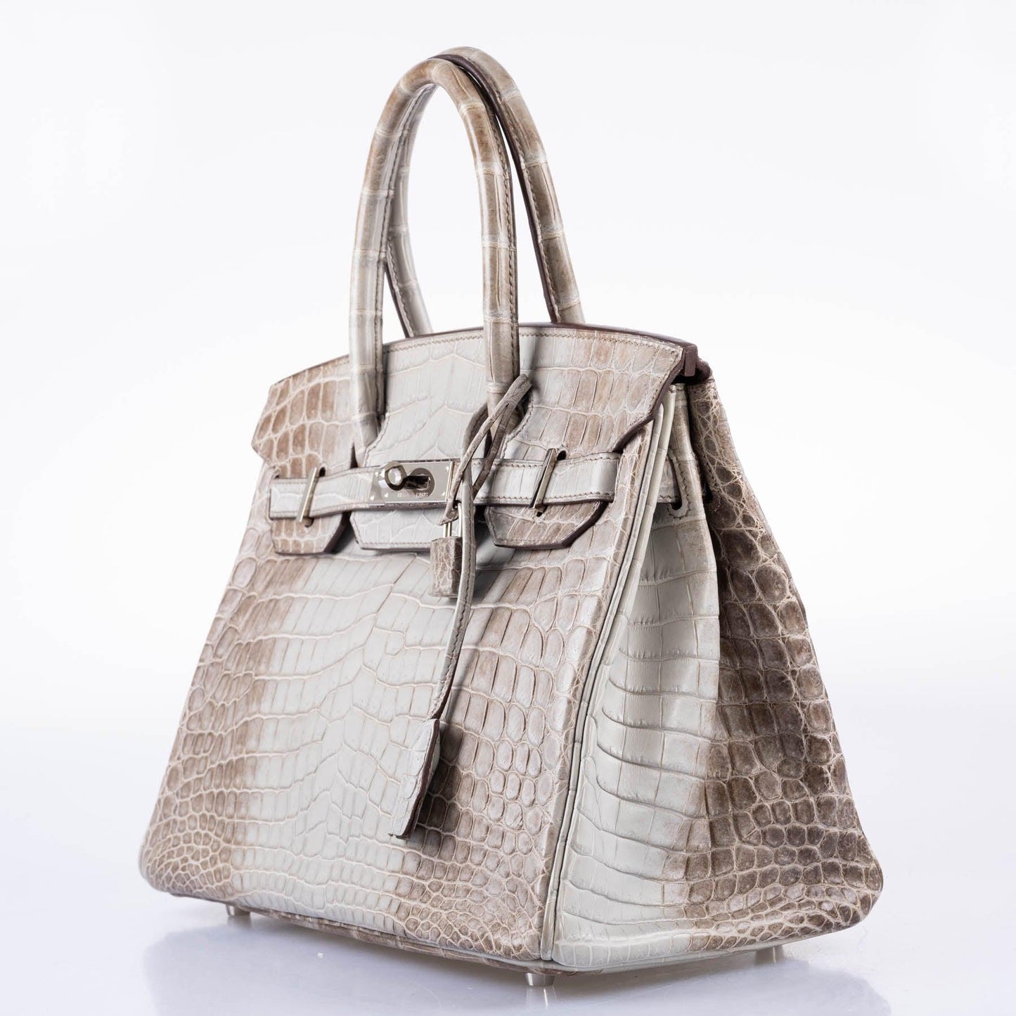 HermesGris Cendre Himalaya Birkin 30 Matte Nilo Crocodile with Palladium Hardware - 2013, Q Square