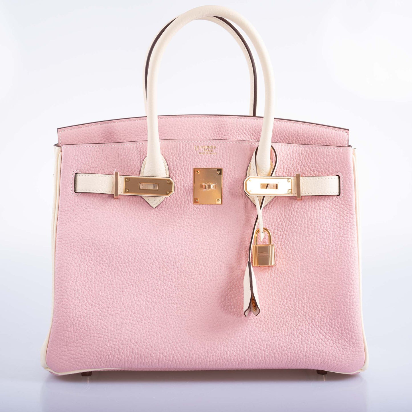 HermesHSS Birkin 30 Rose Sakura and Craie Clemence with Rose Gold Hardware