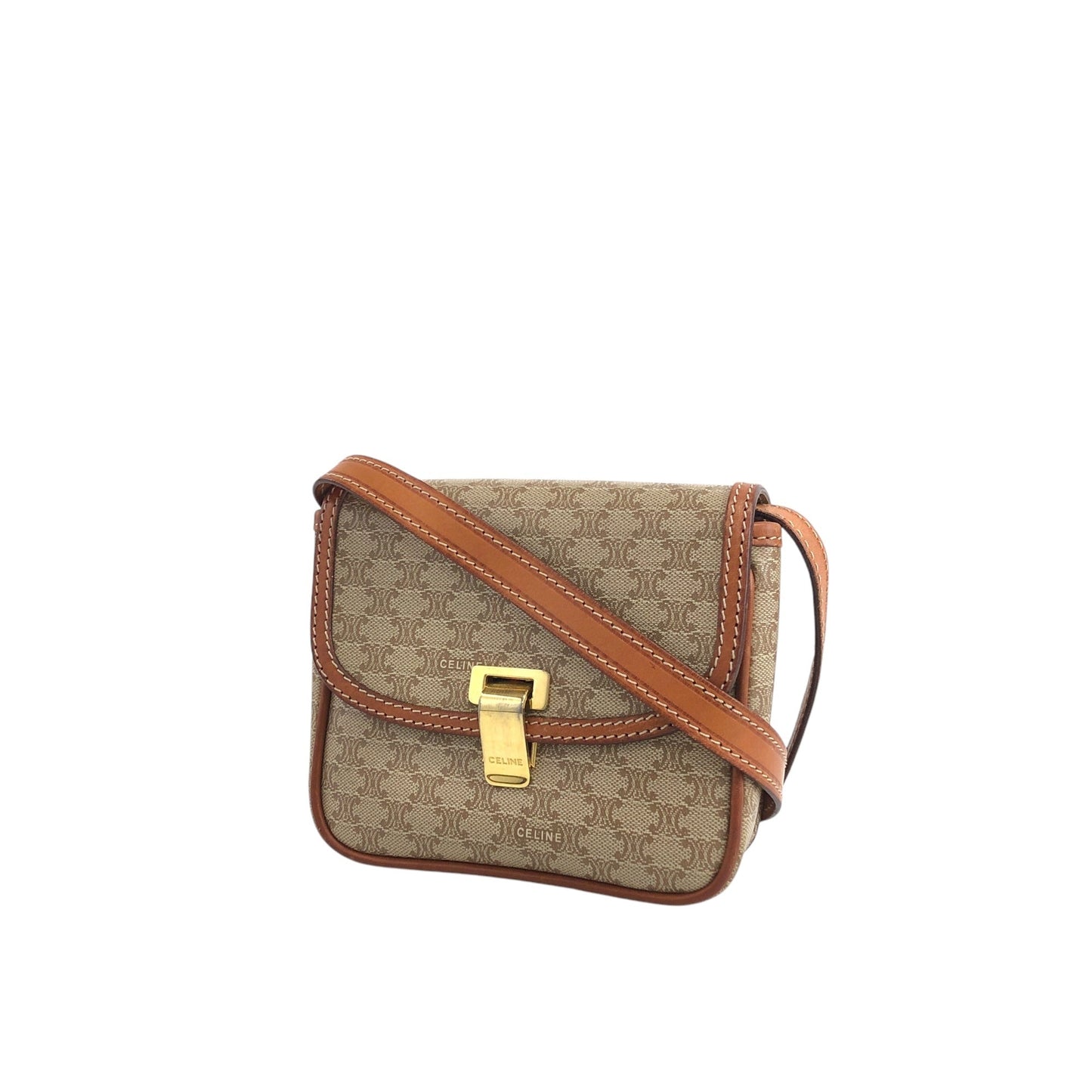 CELINE Macadam Flap Shoulder bag Beige vtaawi