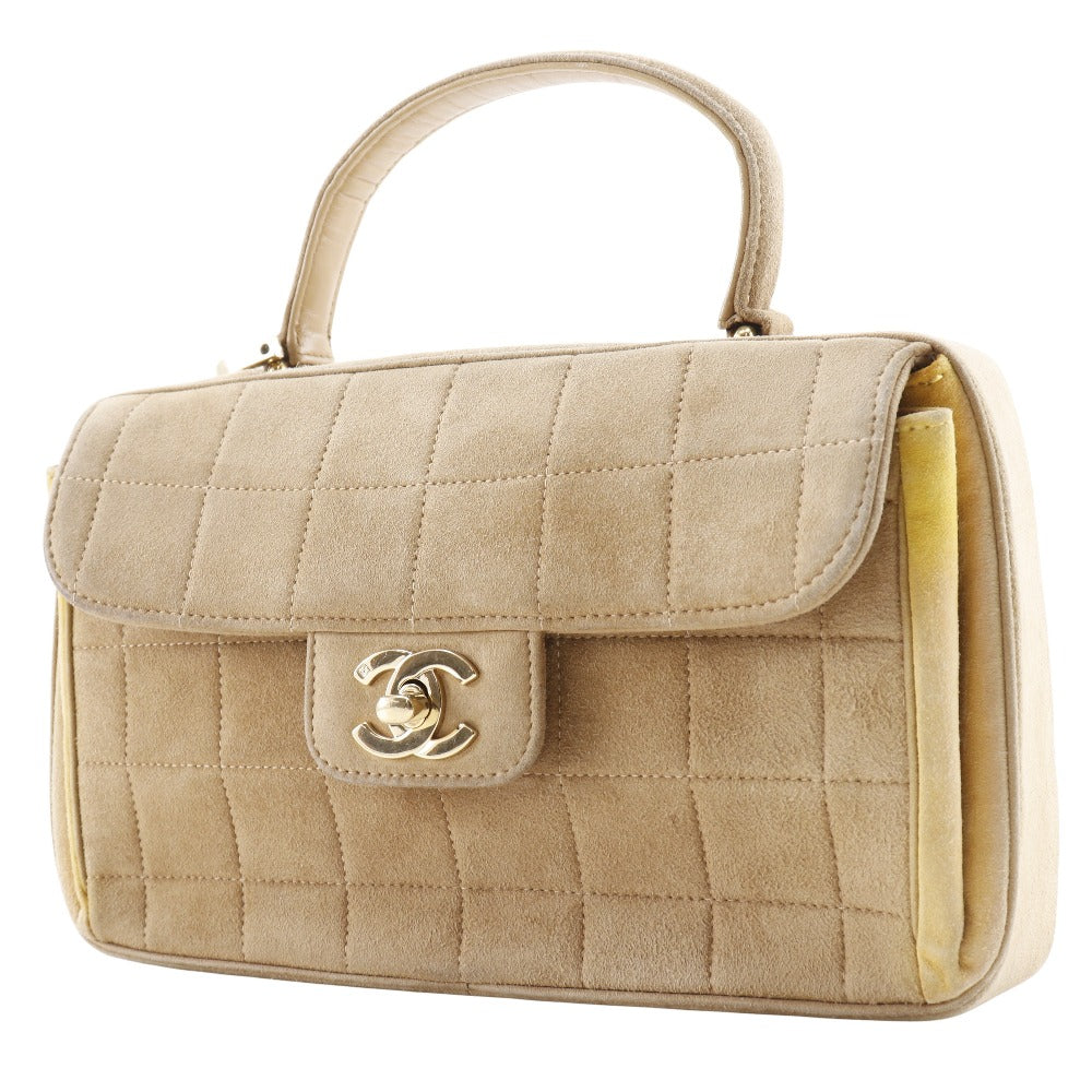 Chanel Choco Bar Suede Handbag