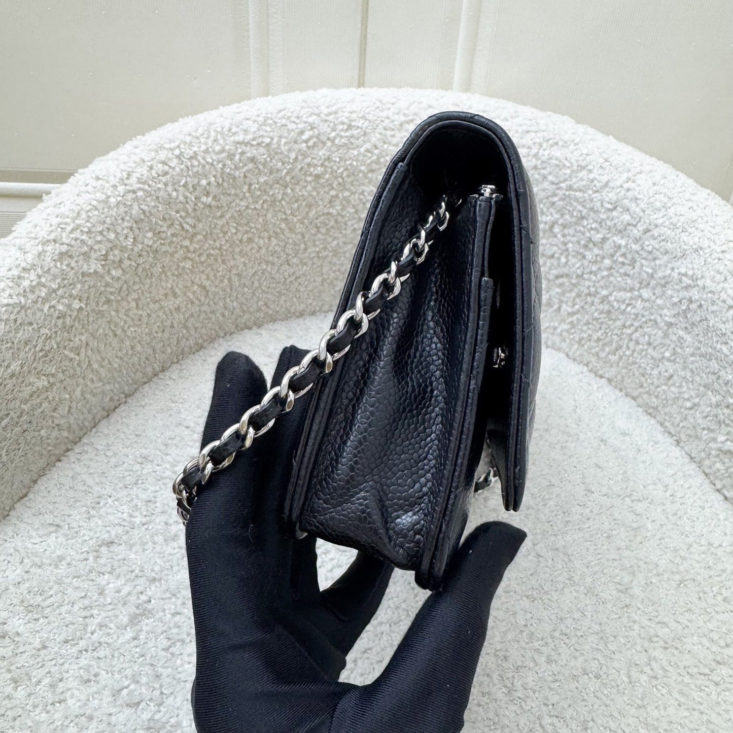 Chanel Classic Wallet on Chain WOC in Black Caviar and SHW Crossbody