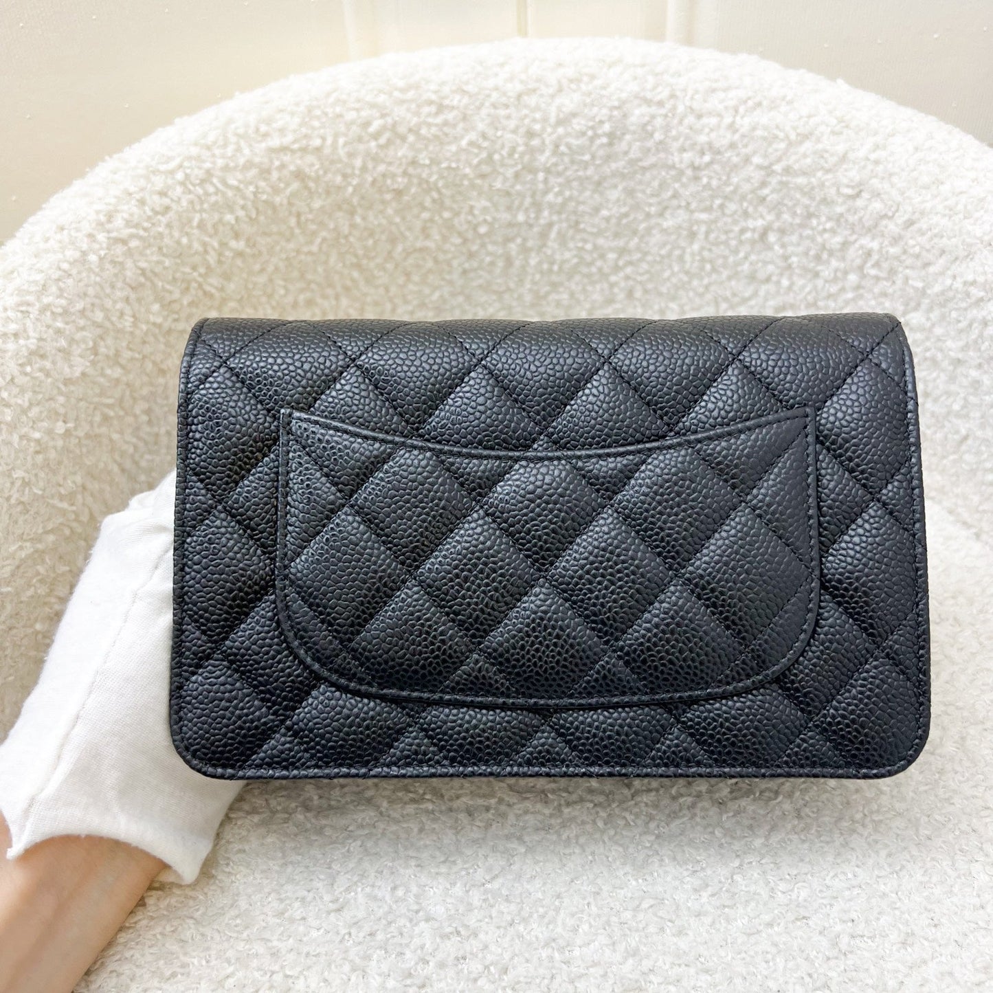 Chanel Classic Wallet on Chain WOC in Black Caviar and SHW (Model: AP0250) Crossbody