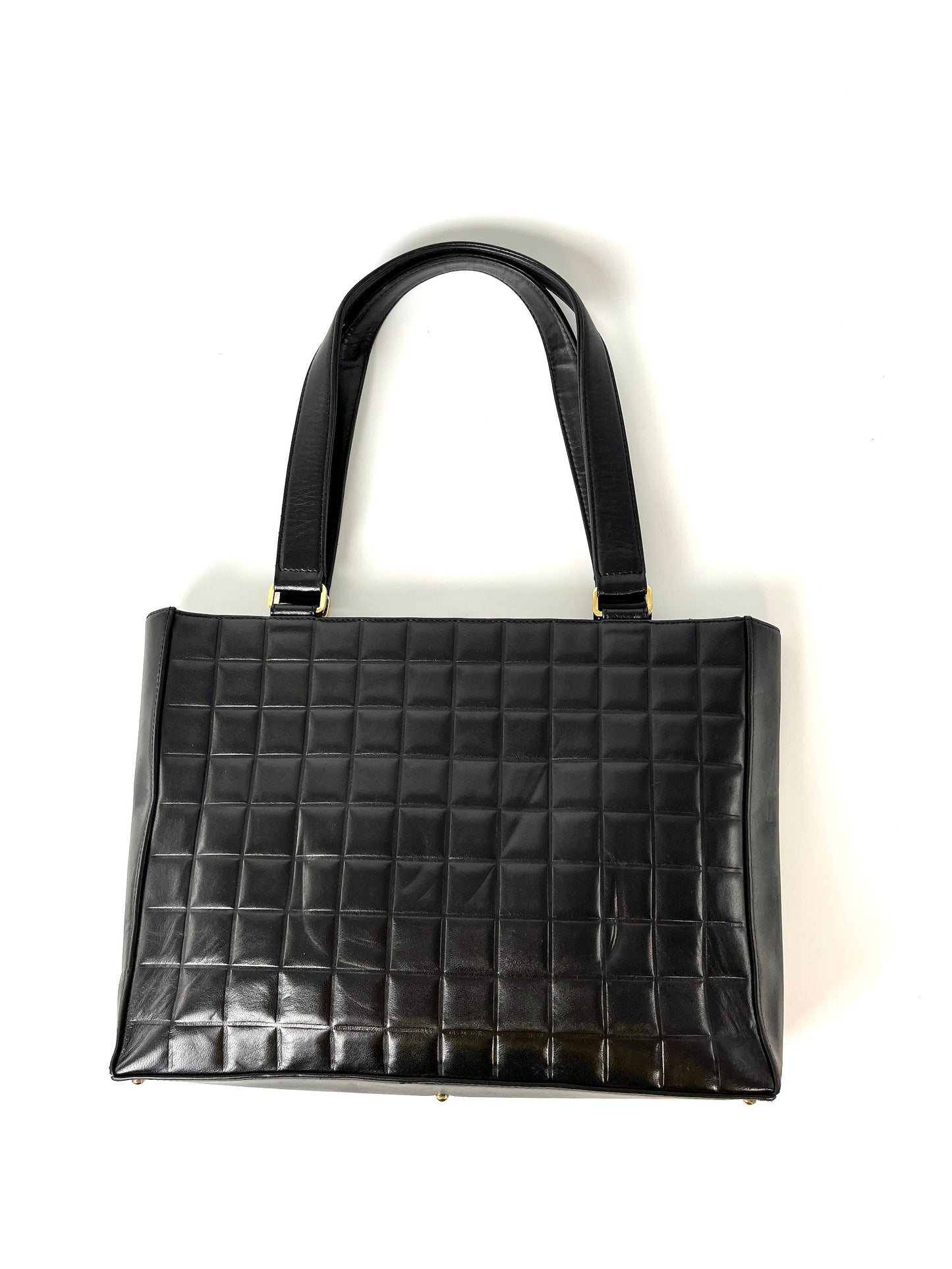 CHANEL Chocolate Bar Black Leather Shoulder Bag
