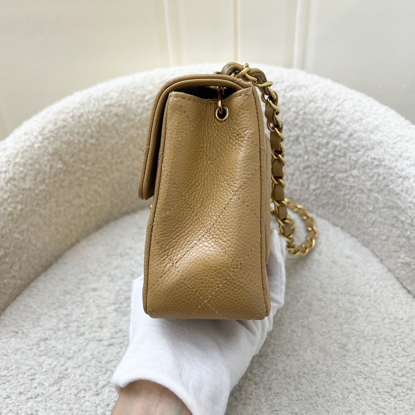 Chanel Square Mini in Dark Beige Caviar and 24K GHW Handbag