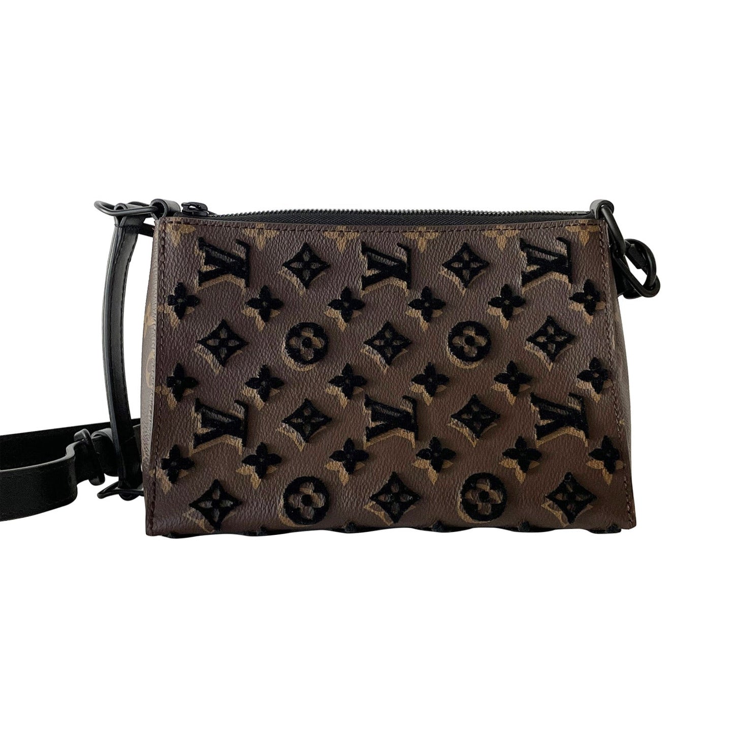 Louis Vuitton Monogram Tuffetage Triangle Messenger Handbag