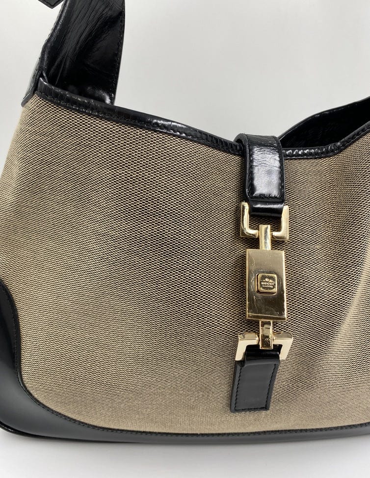 Gucci Jackie Leather Canvas Shoulder Bag Style 8