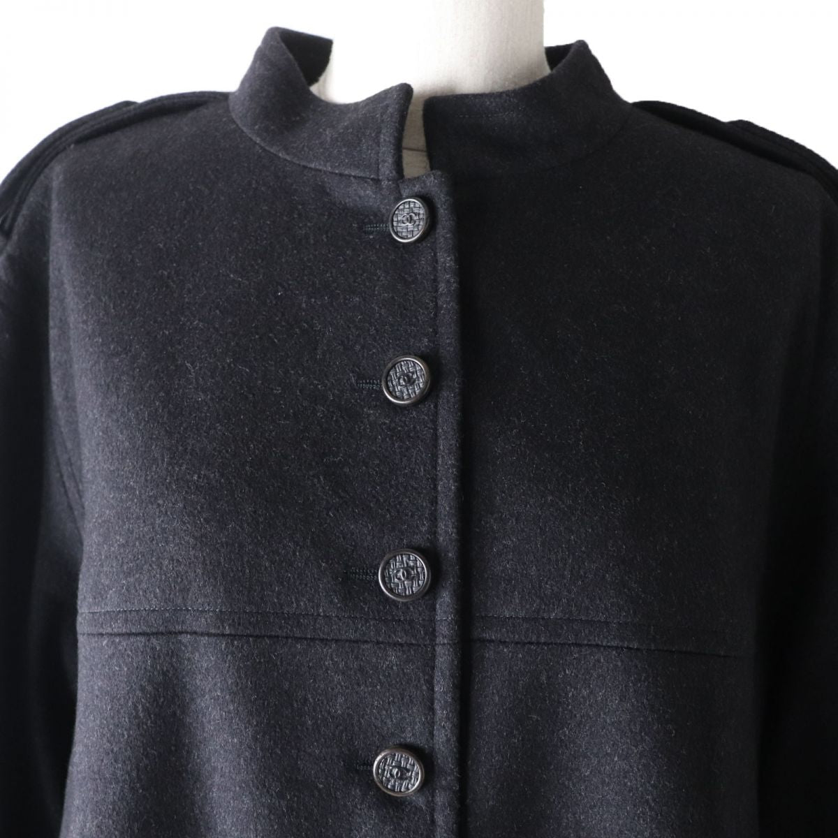 Chanel Wool Cashmere Coat, Coco Mark, Size 42 Classic Flap Tote