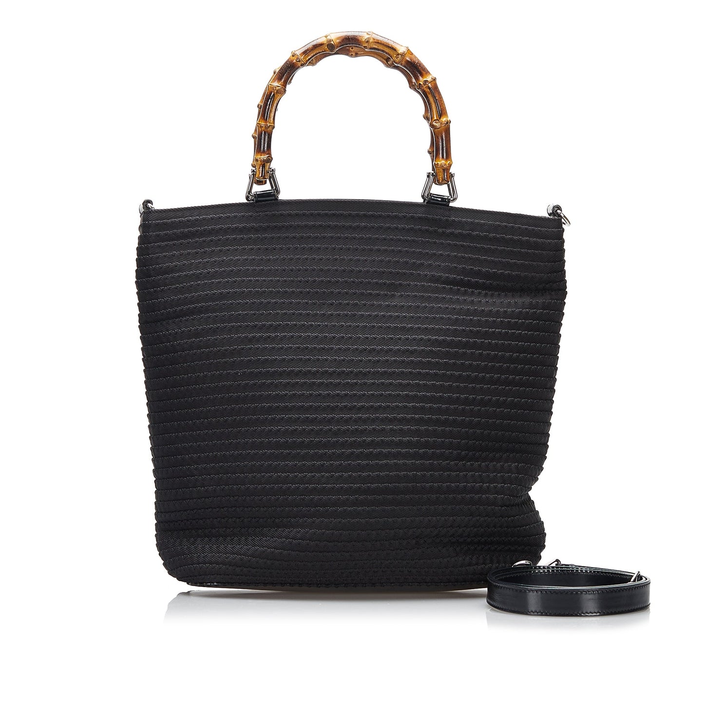 Gucci Bamboo Leather Canvas Shoulder Bag Style 7