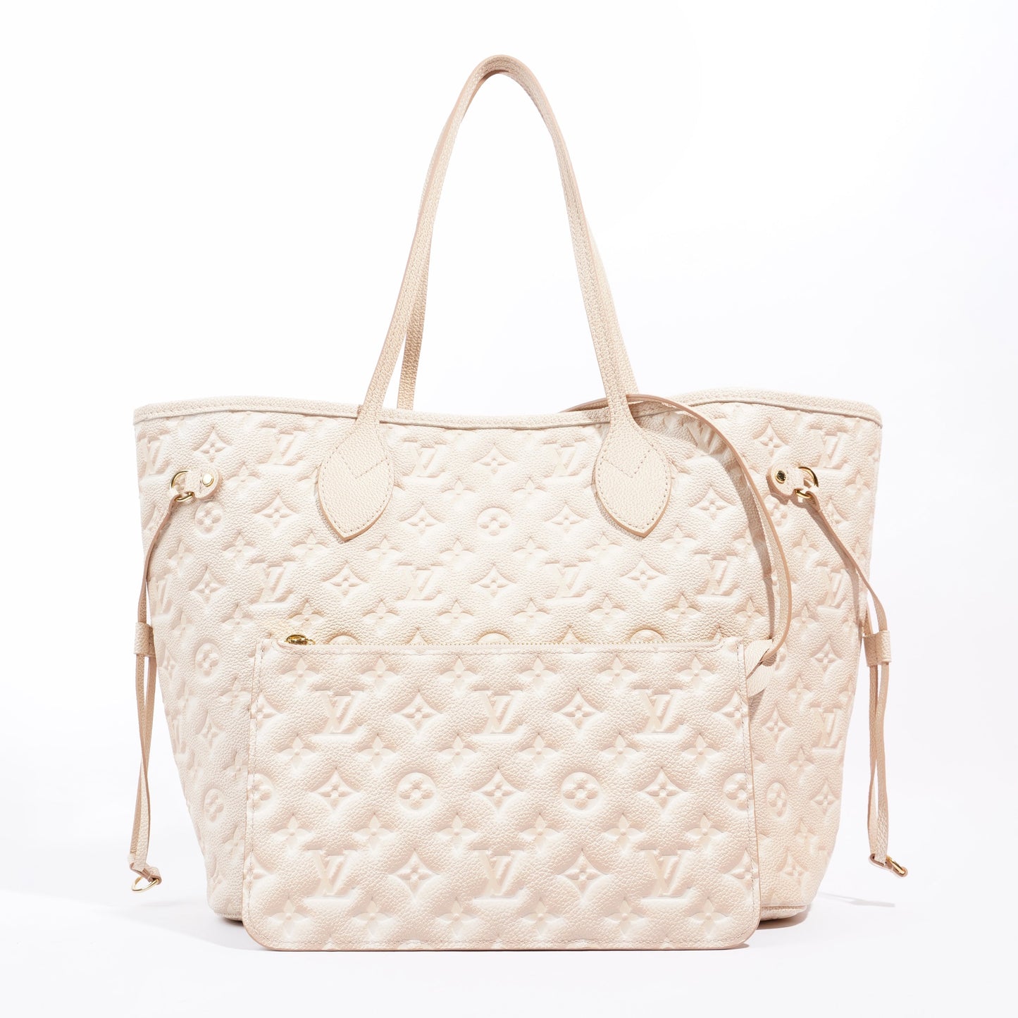 Louis Vuitton Neverfull MM Pale Beige Monogram Empreinte Leather Tote