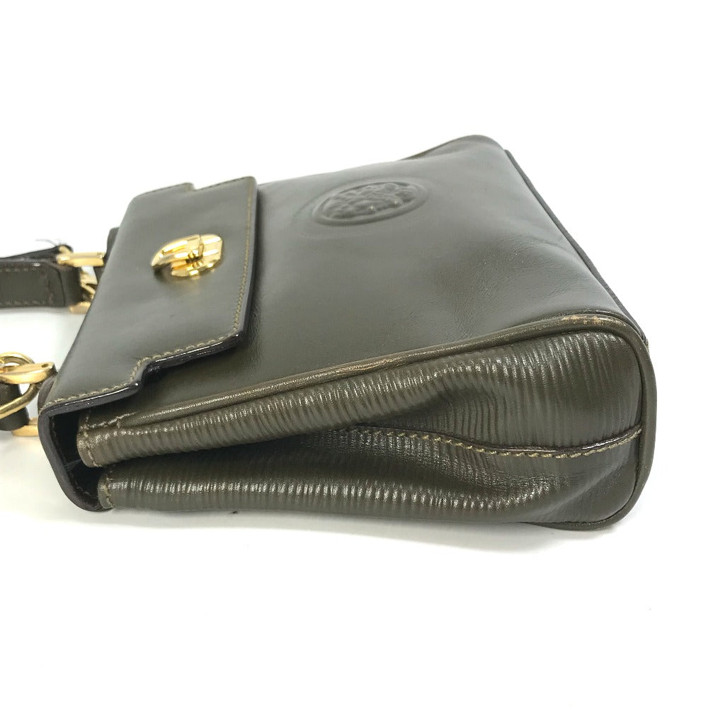 FENDI Shoulder Bag leather khaki handbag bag Women