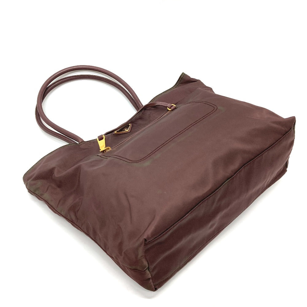 PRADA Tote Bag Leather / nylon purple With logo Semi-Shoulder