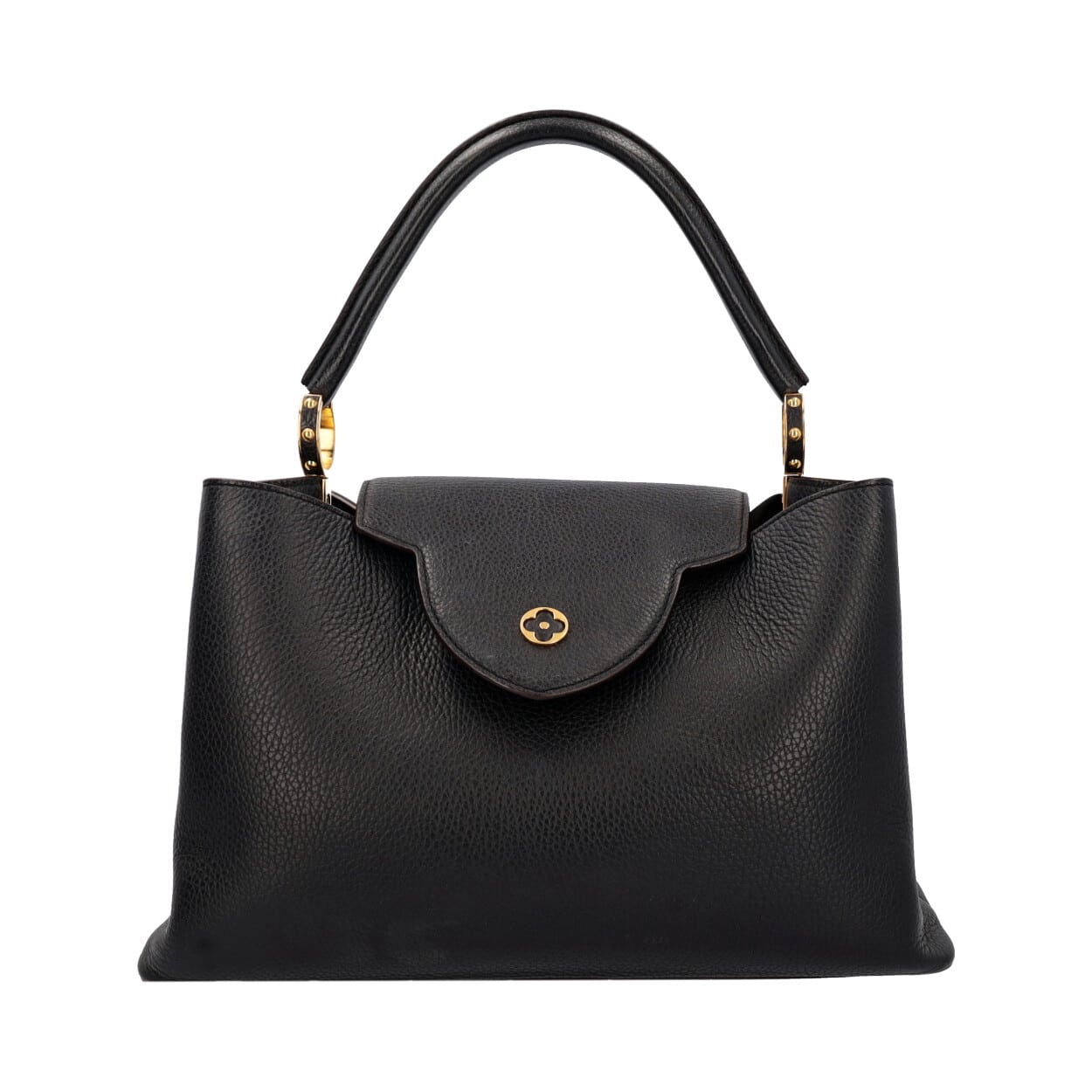 LOUIS VUITTON Leather Capucines GM Noir Handbag