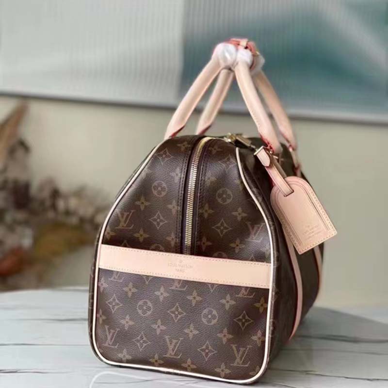 Louis Vuitton LV Unisex Carryall Coated Canvas VVN Shiny Golden Brass Handbag
