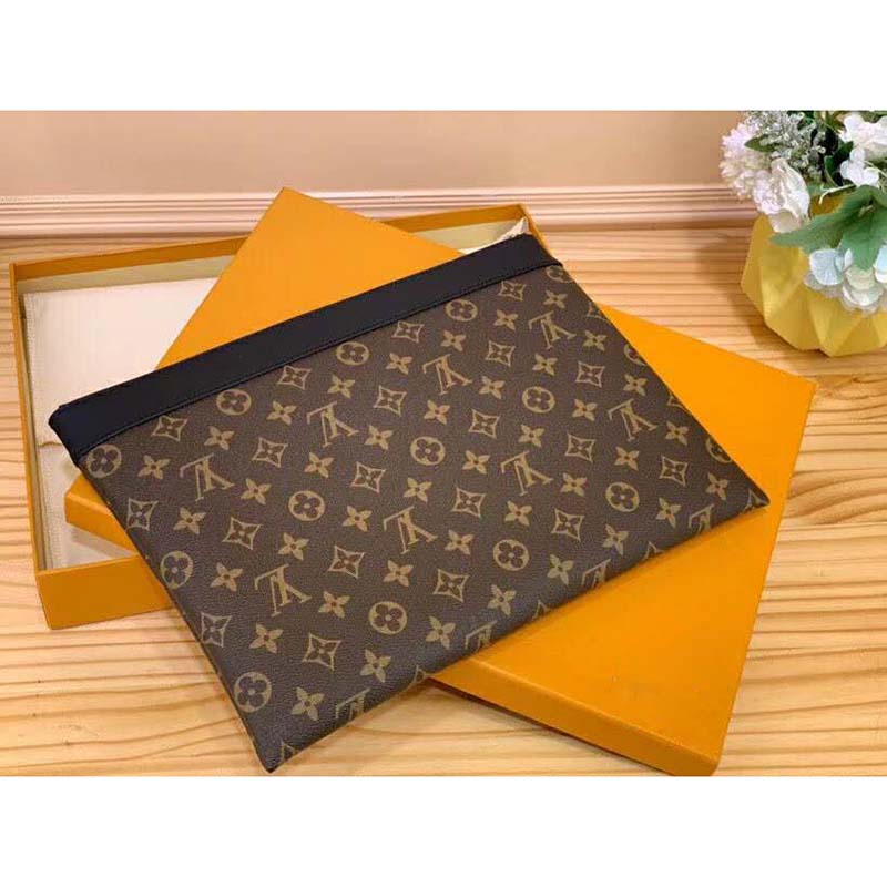 Louis Vuitton LV Unisex Discovery Pochette GM Monogram Macassar-Brown Clutch