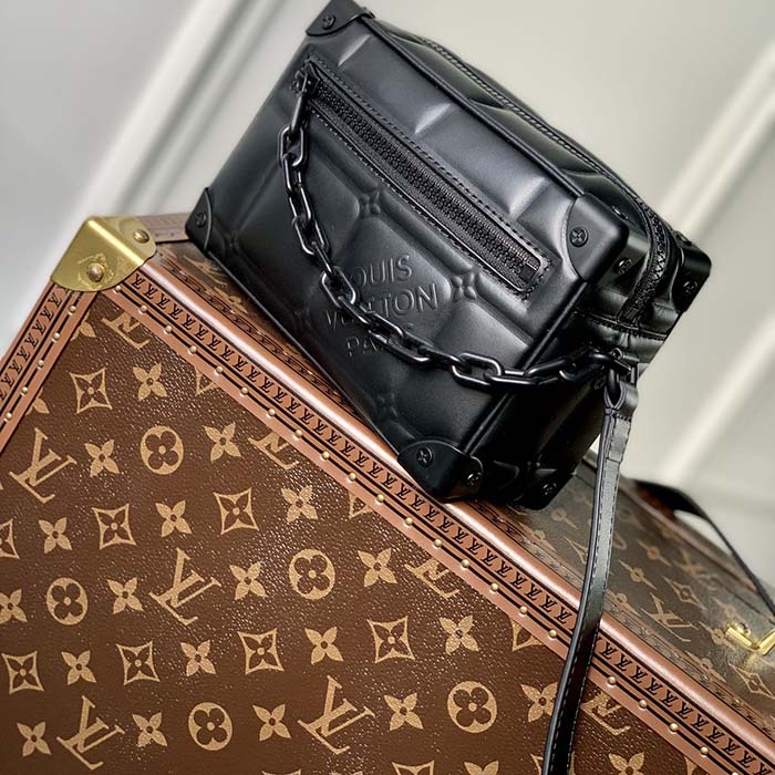Louis Vuitton LV Unisex Mini Soft Trunk Bag Black Puffy Damier Soft Calf