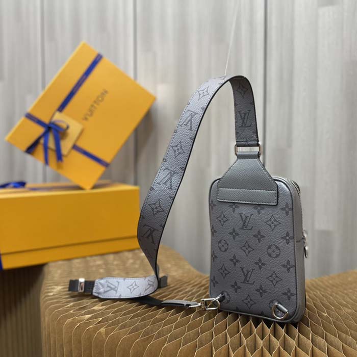 Louis Vuitton LV Unisex Outdoor Sling Bag Gunmetal Gray Monogram Coated Canvas