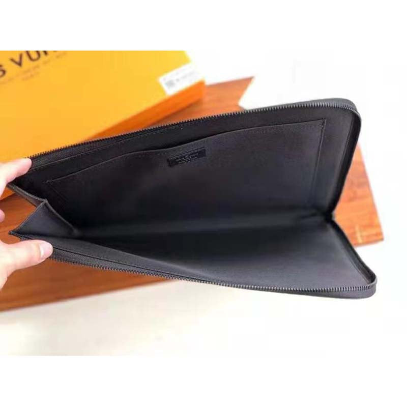 Louis Vuitton LV Unisex Pochette Jour GM Giant Damier Ebene Coated Canvas Clutch