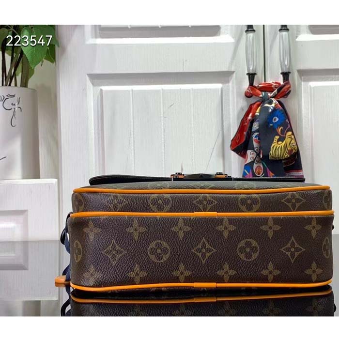 Louis Vuitton LV Unisex S Lock Messenger Brown Radiant Sun Monogram Macassar Coated Canvas Handbag