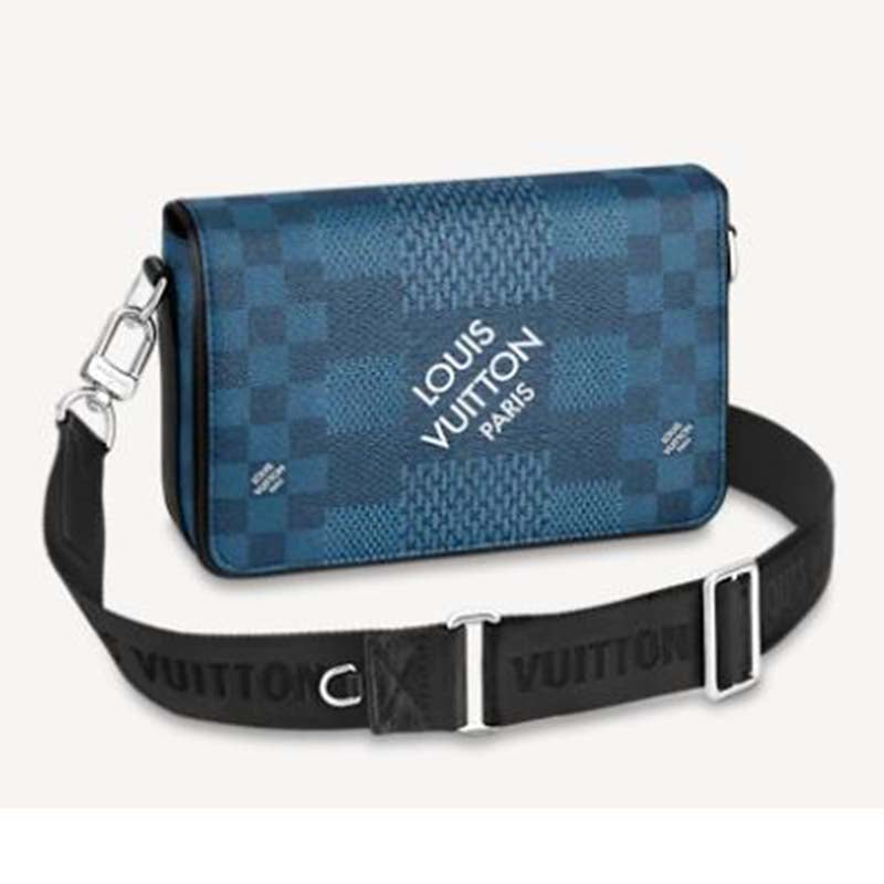 Louis Vuitton LV Unisex Studio Messenger Damier Graphite 3D Canvas Handbag
