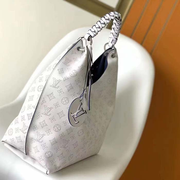 Louis Vuitton LV Women Carmel Hobo Bag White Mahina Perforated Calfskin Leather