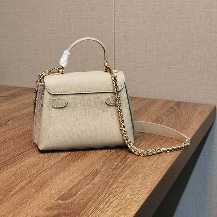 Louis Vuitton LV Women Lockme Ever Mini Handbag Greige Grained Calf Leather