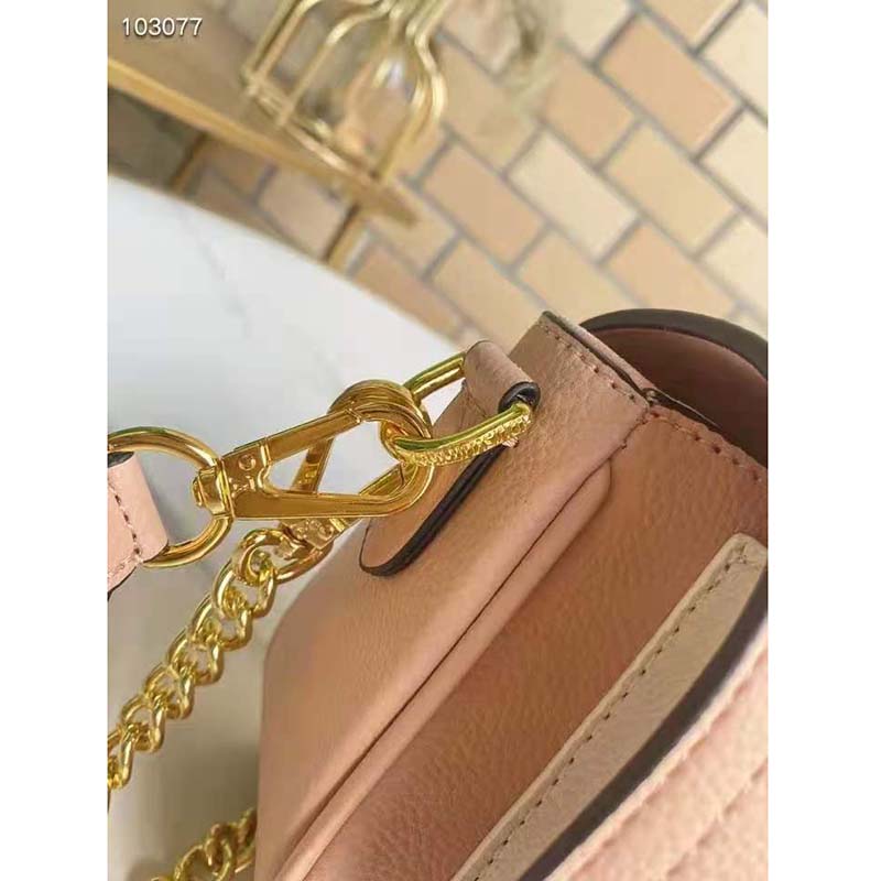 Louis Vuitton LV Women Lockme Tender Rosewater Pink Grained Calf Leather Handbag