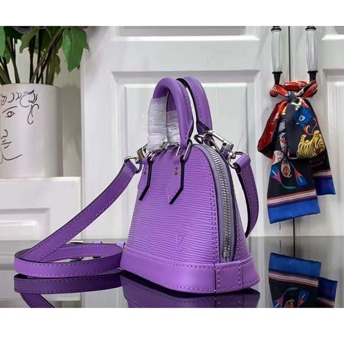 Louis Vuitton LV Women Nano Alma Handbag Lilas Provence Lilac Epi Grained Cowhide Leather