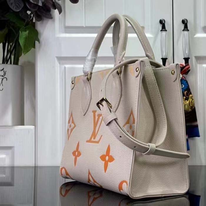Louis Vuitton LV Women OnTheGo PM Neutral Gradient Monogram Empreinte Embossed Cowhide Leather Tote