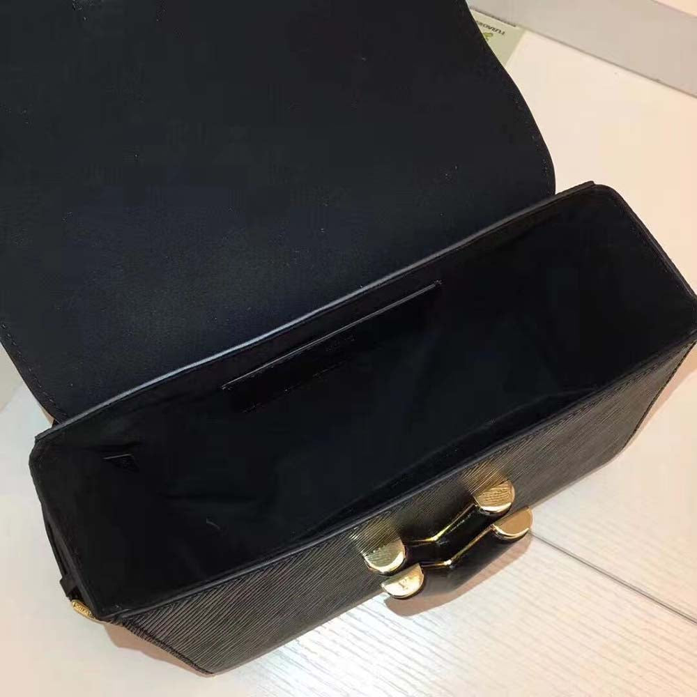 Louis Vuitton LV Women Twist MM Handbag in Grained Epi Calfskin-Black