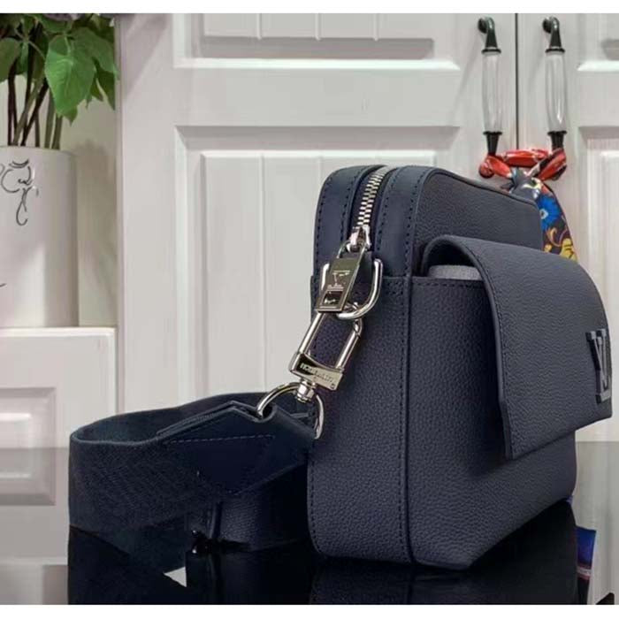 Louis Vuitton Unisex LV Fastline Messenger Navy Blue Cowhide Leather Zipped Closure Handbag