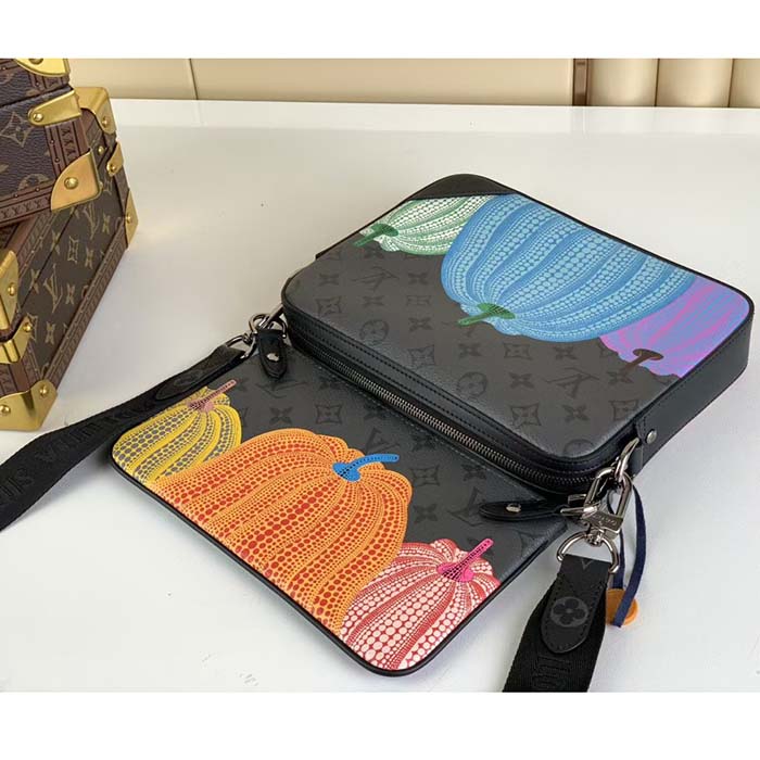 Louis Vuitton Unisex LV x YK Trio Messenger Monogram Eclipse Reverse Coated Canvas Pumpkin Handbag
