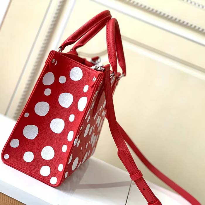 Louis Vuitton Unisex LVxYK OnTheGo PM Red White Embossed Grained Monogram Empreinte Cowhide Tote