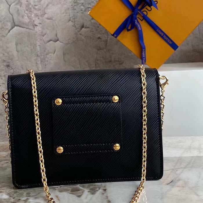 Louis Vuitton Women LV Twist Belt Chain Pouch Black Epi Grained Cowhide Leather Clutch