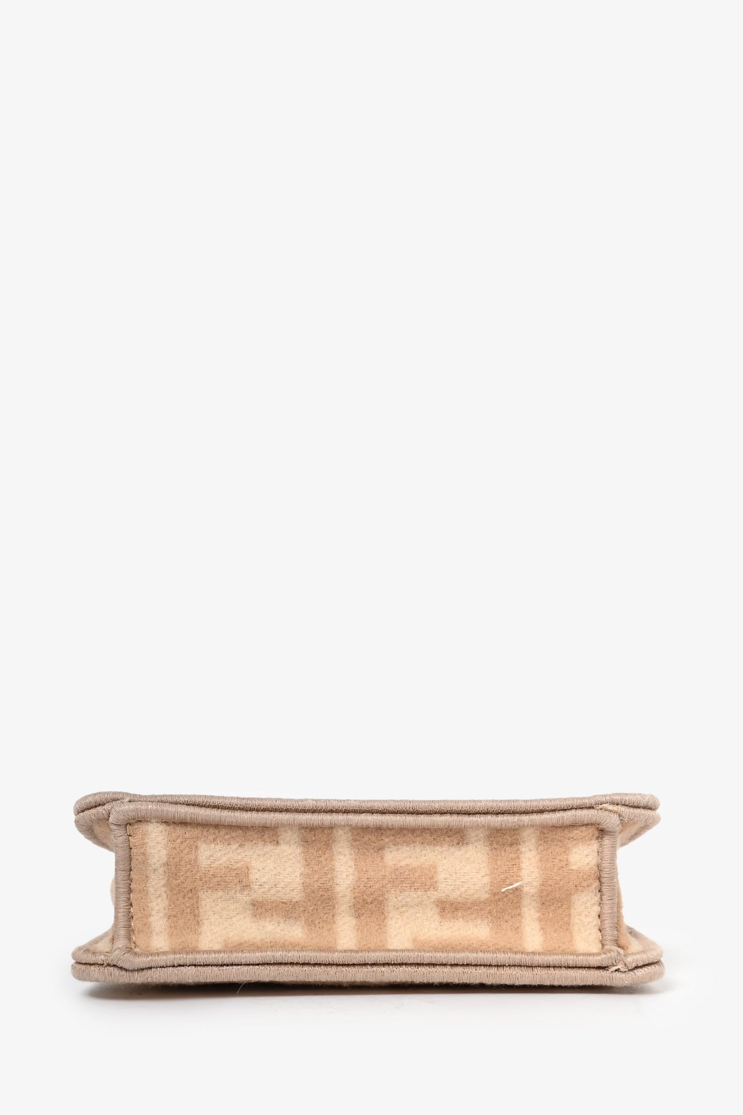 Fendi Beige FF Embroidered Peekaboo Bag Charm