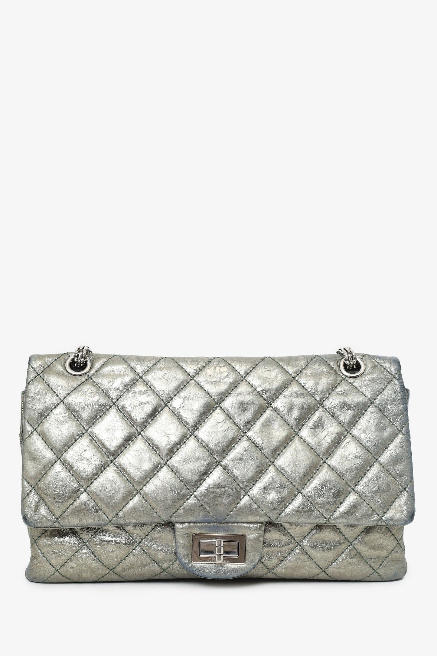 Chanel™ Silver Metallic Reissue 226 Double Flap Bag (As Is)