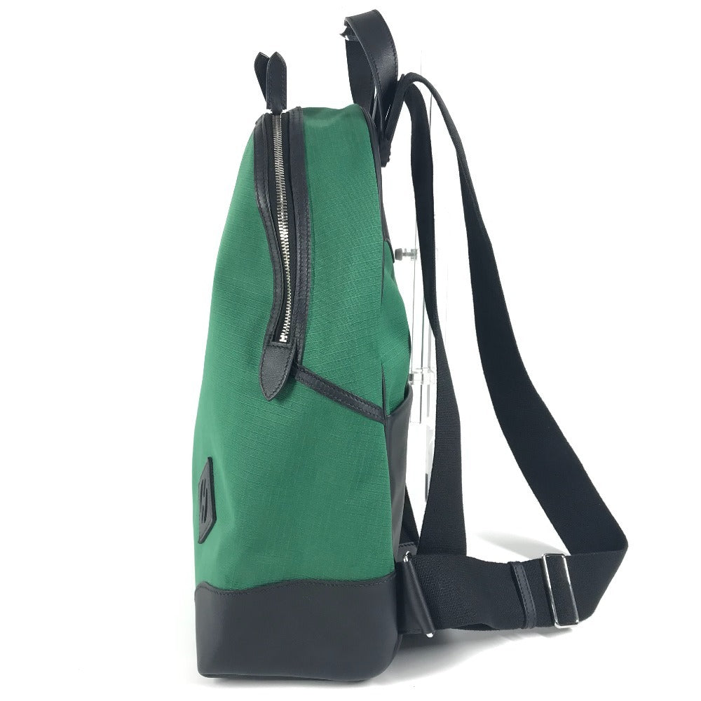 HERMES Backpack Canvas / leather green H logo Hermes Slicked Back