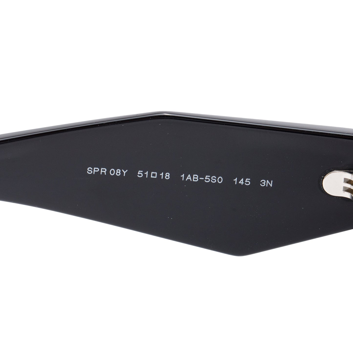PRADA SPR 08Y Black Acetate Cat-Eye Symbole Sunglasses