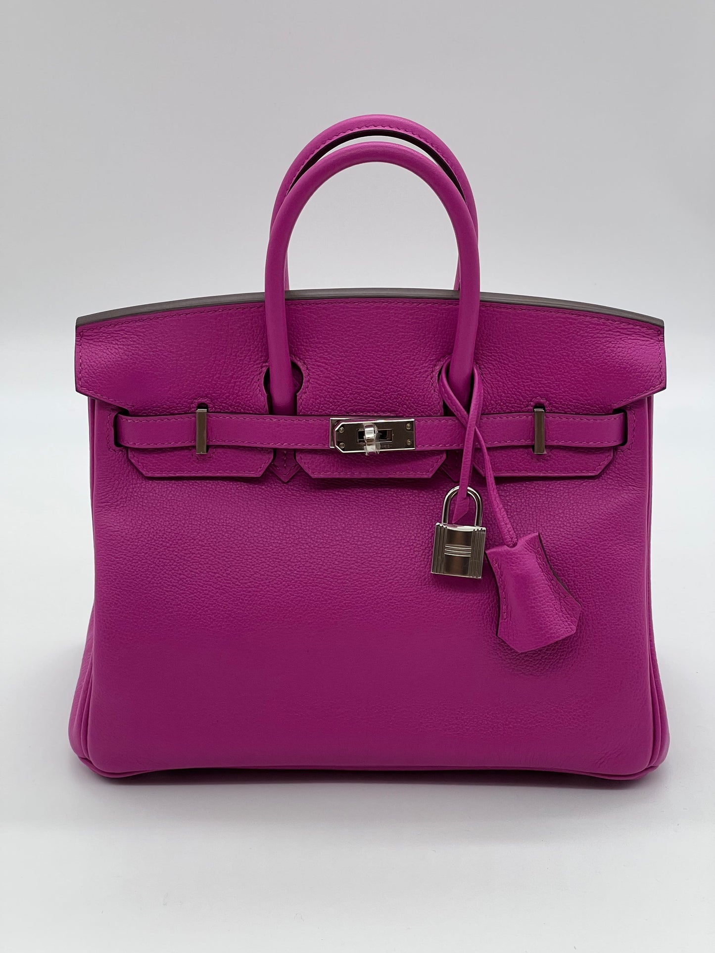 Hermes Birkin 25 Verso Magnolia Capucine Novillo Leather Palladium Hardware