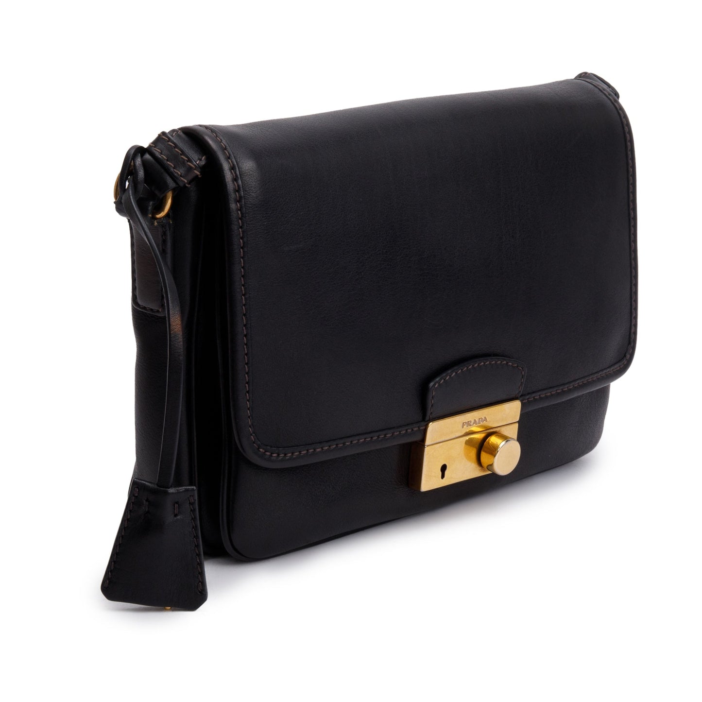 Prada Black Nappa Leather Sound Crossbody Bag