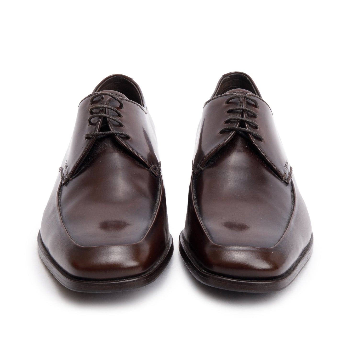 Prada Brown Spazzolato Leather Laced Oxford Men's Shoes, Size 6