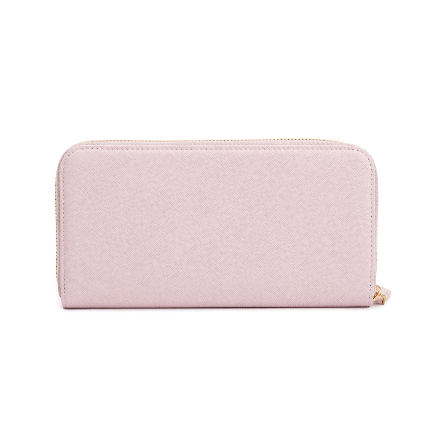 Prada Pink Saffiano Leather Zip Around Wallet